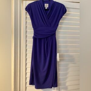 Suzi Chin for Maggy Royal Blue Faux Wrap Midi Dress size 2P new w Nordstrom tag